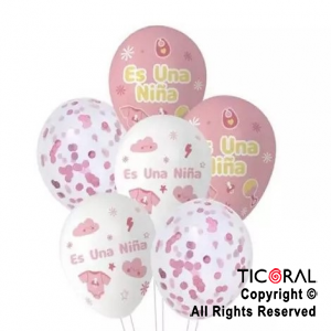 SET DE GLOBOS ES UNA NIA 6 UNIDADES X 1